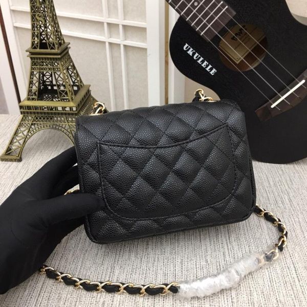 

evening bags 100% caviar real leather mini shoulder bag, high-end brand design fashion bag for delivery