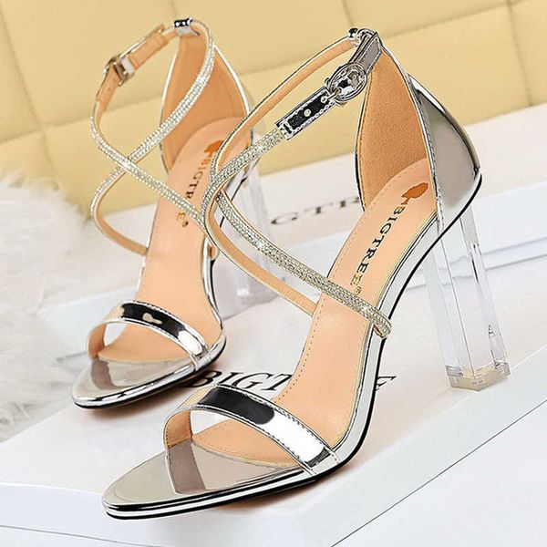 

classic luxury designer shoes women's sandals 2022 heels women high open toe heeled transparent female paris wholesale, Black