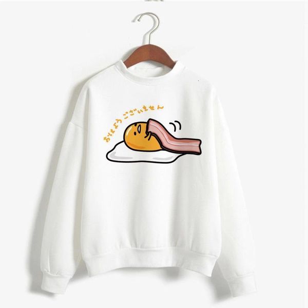 

harajuku kawaii lazy sweatshirt funny gudetama agg graphic print hoodies japanese pullover long sleeve fleece sweatshirts, Black