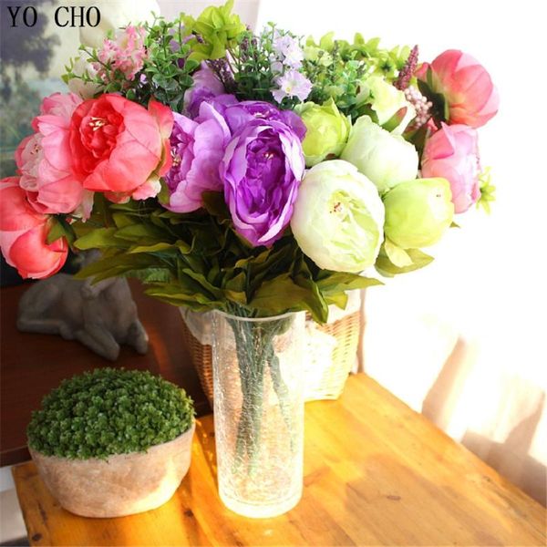 

artificial peony bouquet wedding bouquet artificial peonies silk flower leaves fake rose decorative flower home party decor