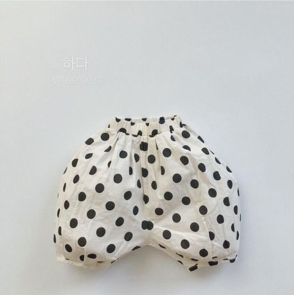 

trousers 2021 girls boys dots long pants cotton linen summer cool kids, Blue