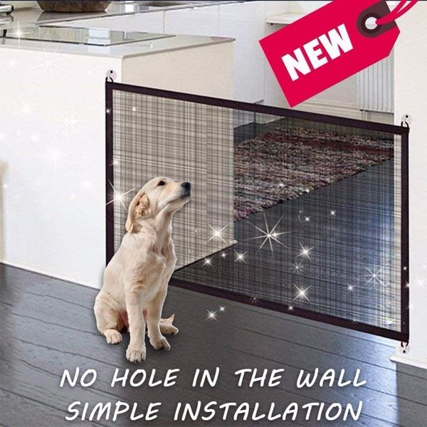 

2021 new portable mesh door pets, safety for dogs and pet cats about the fence 91ap