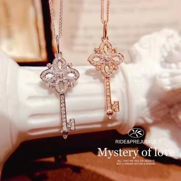 

chains internet celebrity key necklace female student all-matching clavicle chain ins korean style temperamental minority couple, Silver