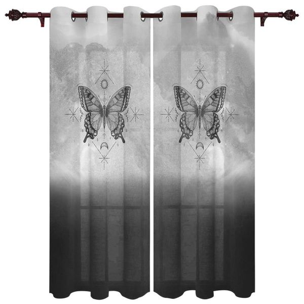 

translucent curtains butterfly grey valance window curtains living room bedroom