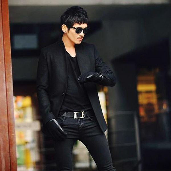 

men's wool & blends 2021 brand jacket for men coats casual mens thicken woolen fashion jackets winter coat overcoat, Black
