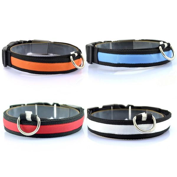 

dog collars & leashes harness luminous collar nylon lamp with light strip teddy golden retriever leash pet