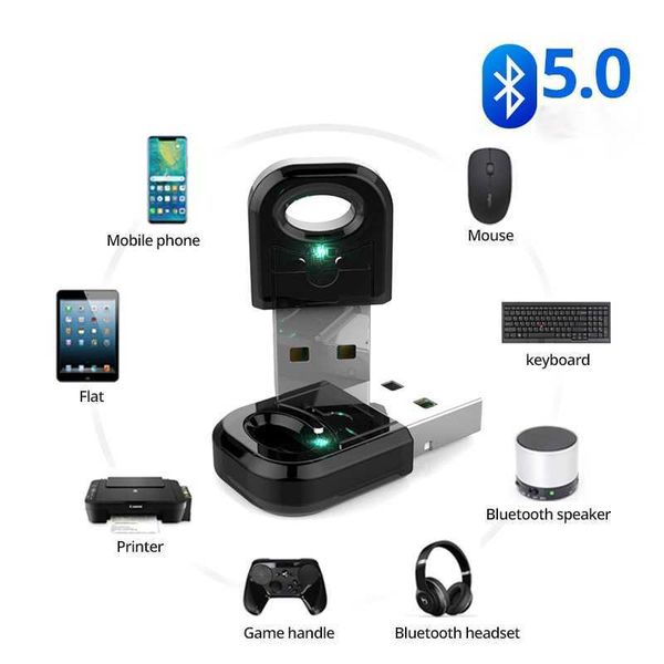 True 5.0 Bluetooth-Adapter, USB-Bluetooth-Sender für PC, Computer, Rezeptor, Laptop, Kopfhörer, Audio, Drucker, Daten-Dongle-Empfänger
