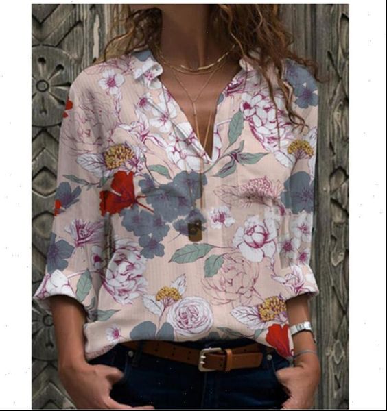

women shirt 2021 new women summer autumn and blouses shirt plus size long sleeve printing women blouse shirt, White
