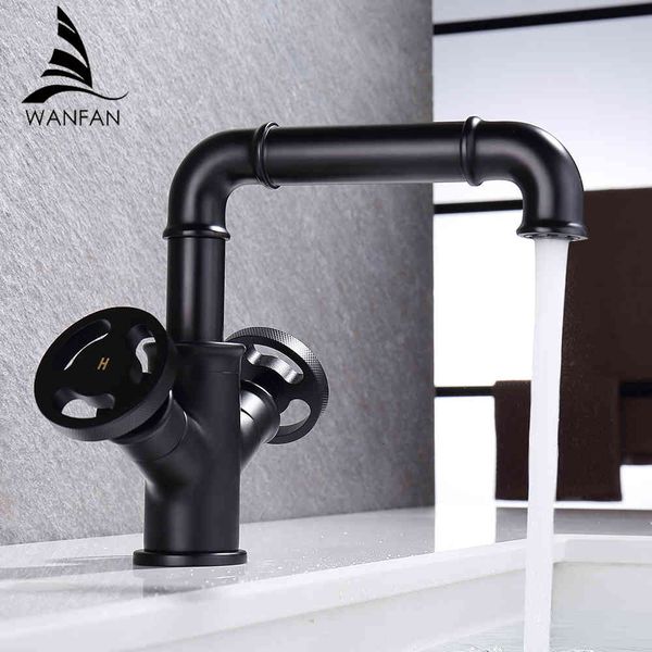 

bathroom sink faucets basin black brass industrial style sindle hole dual handle contemporary water mixer tap wf-f20a05kp hnd7