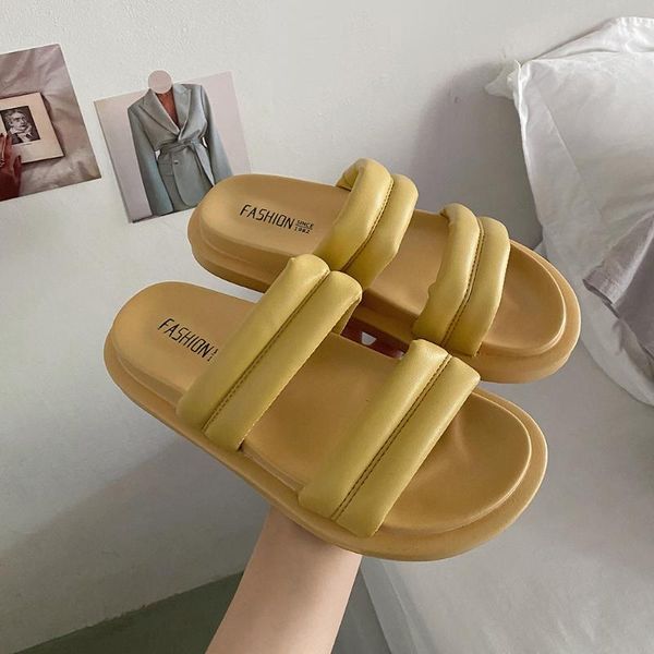 

sandals summer women slipper ladies outdoor elegant folds slides slip on high quality, Black