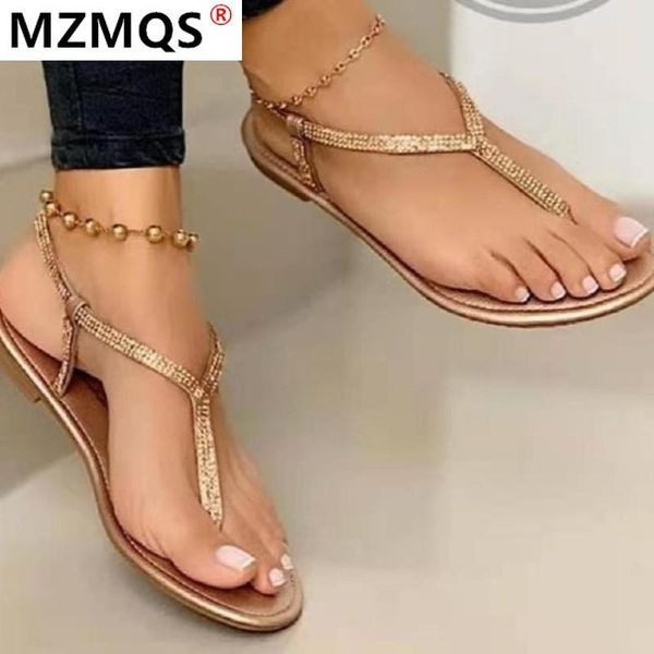 

women's summer sandals flip-flops women's shoes 2021 casual shoes woman fashion beach rhinestone sandals plus size, Black