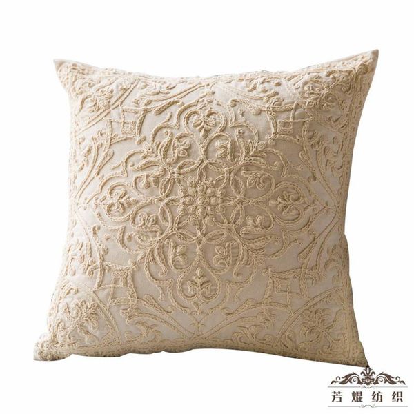 

cushion/decorative pillow embroidered with cotton rope coil and cover line sofa cushion for car headrest