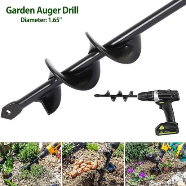 Punte da trapano professionali 22/45cm Fioriera da giardino Punta a spirale Bulbo da fiore Albero esagonale Coclea Cortile Giardinaggio Biancheria da letto Piantare Post Hole Digger Tools