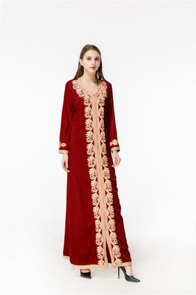 

muslim dubai women kaftan arab long dress abaya islam clothing caftan gown velvet maxi cocktail robe jilbab moroccan middle 7sbo, Black;gray