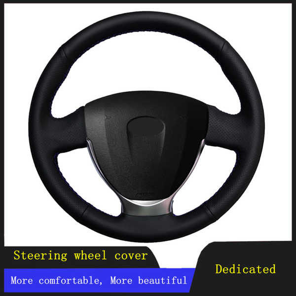 

steering wheel covers diy car cover black hand-stitched artificial leather for lada granta 2021-2021 priora 2 2013-2021 2021 kalina
