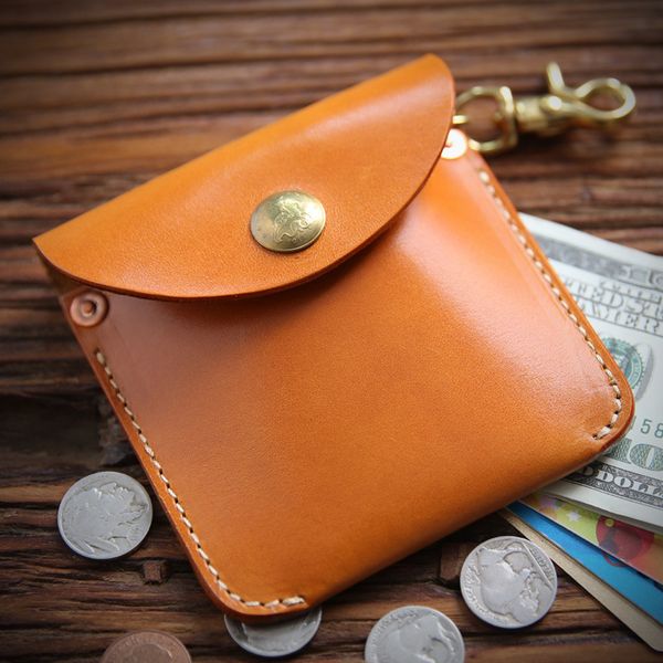 

card vegetable purse bag waist wallet male short handmade buckle license retro driver's multi-function coin leather tanned gdqkw