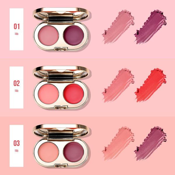 

blush long-lasting shine double-color blusher makeup palette two-tone cream