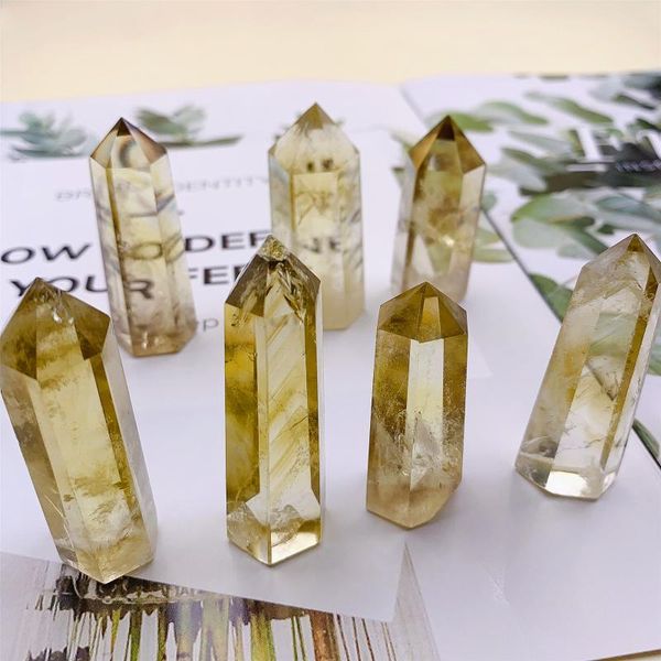 

decorative objects & figurines 50-60mm natural citrine quartz point home decoration degaussing healing feng shui obelisk