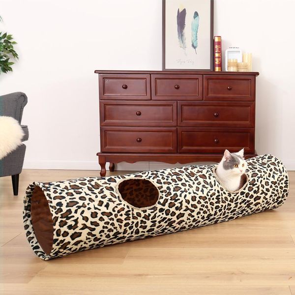 

2021 new tunnel kitty toys hideaway tube for kittens bunny cubs and ferrets with 2-tube cat hole play folding toy 6ckg
