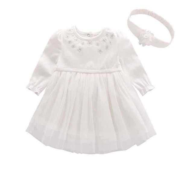 

plain white pink spring and autumn long sleeve princess dress pure girl full moon dress skirt, Red;yellow