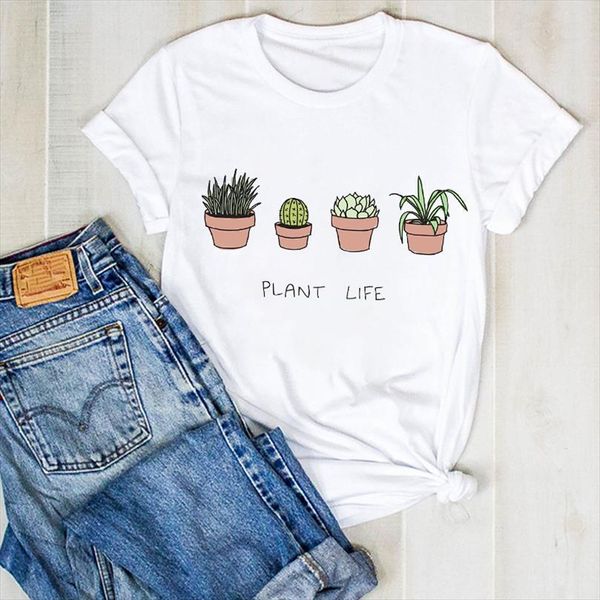 

men lady plant summer mens t shirt short sleeve cactus print ladies tee clothes graphic clothing, White;black