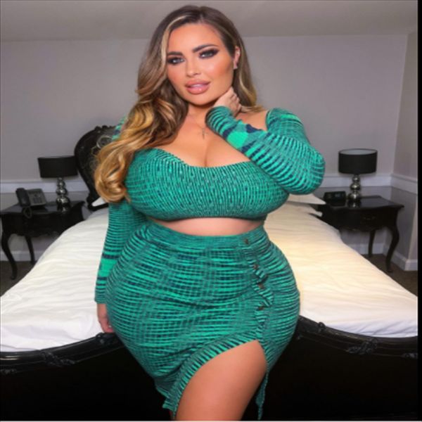 

dress large women's wear slit dress autumn new print long sleeve low chest one line collar temperament commuter abstract pattern, Black;gray