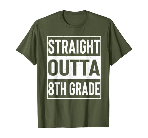 

straight outta 8th grade funny graduation gift t-shirt, White;black