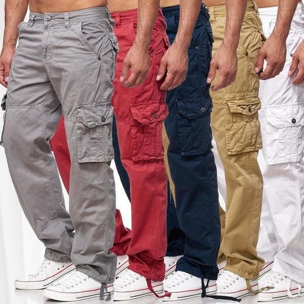 

men's pants zogaa overalls plus size fashion casual outdoor trousers, Black