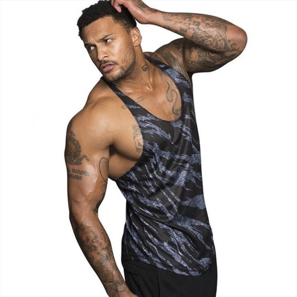 

4 colors men muscle training tanks printed sport sleeveless undershirt gym tee shirt fitness vest, White;black