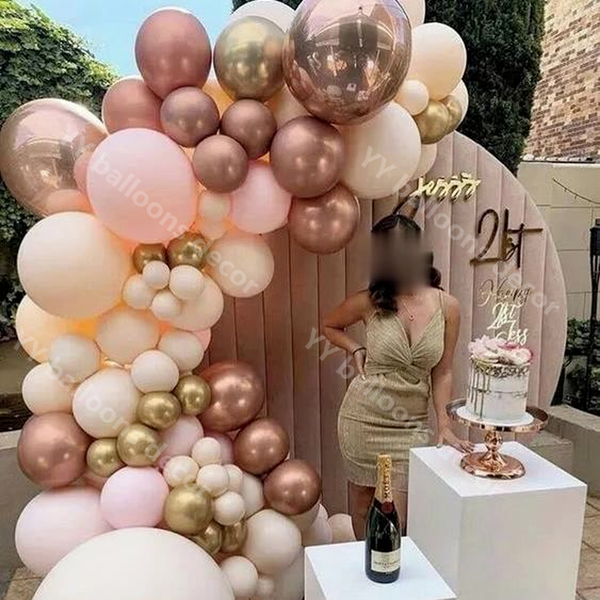 

rose balloons garland anniversaire decorations kids fille double cream peach balloon arch kit bride to be party decor plies