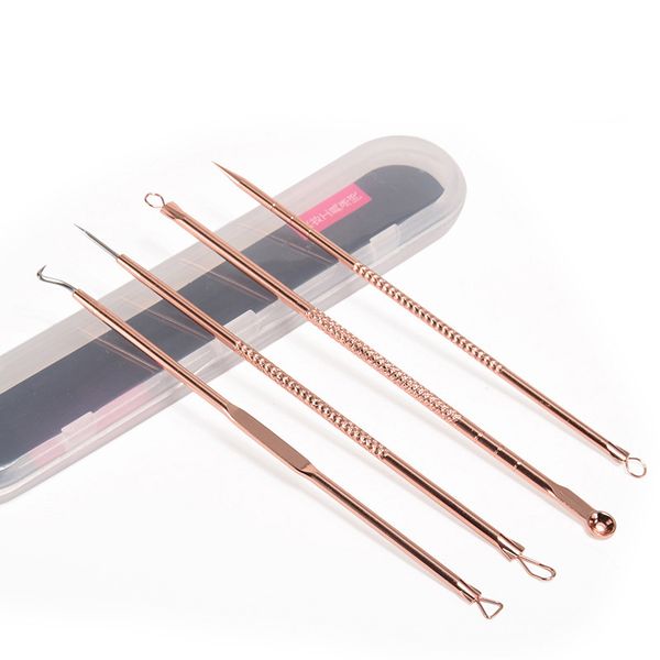 

4pcs/set blackhead comedone pimple blackhead remover tool spoon for face skin care tool acne removal needles facial pore cleaner