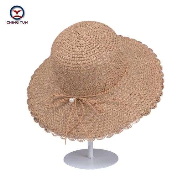 

wide brim hats chingyun 2021 summer women's straw hat lady sunshade tourism leisure fashion ultraviolet beach outdoor folding, Blue;gray