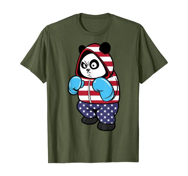 

usa united states boxing panda bear t-shirt, White;black