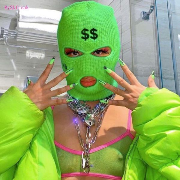 

beanies balaclava embroid ski mask winter neon halloween for party cycling costume cosplay ganster street gang