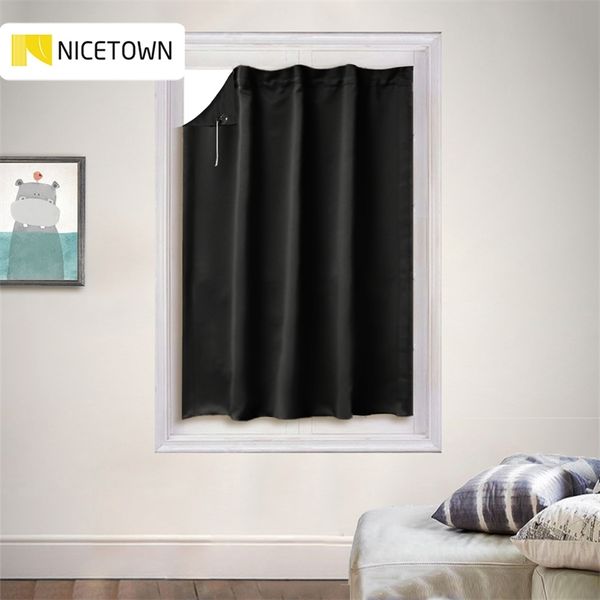 Niceetown Портативные путешествия Blackout Sucker Blue Занавес Drape Легко регулируемый для Kitchen Wanne Window, 1 панель 210913