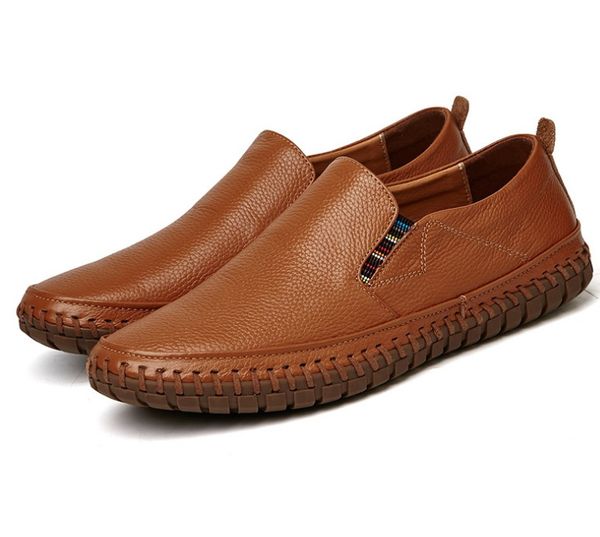 Homens luxurys vestido sapatos mocassins pintados à mão couro marrom casual para homens terno de luxo formal genuíno sapato mais tamanho 38-47