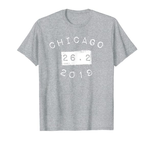 

chicago 2019 marathon 26.2 t-shirt, White;black