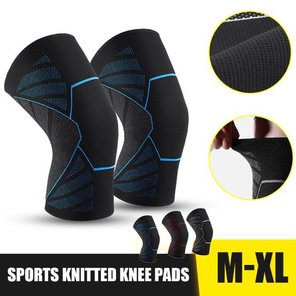 

elbow & knee pads 1pc brace support men women elastic breathable sport compression knitted sleeve for fitness basketball, Black;gray