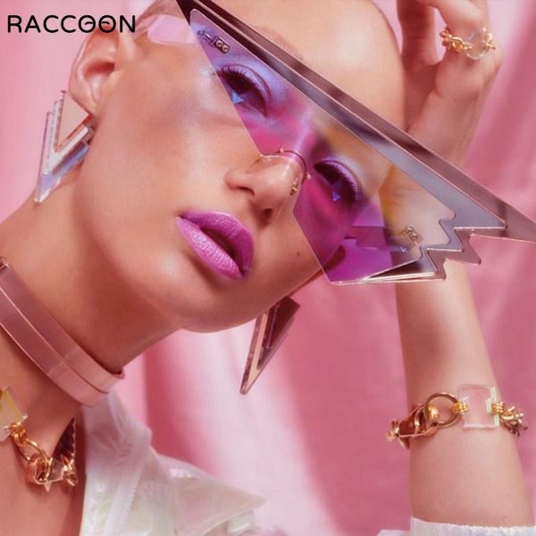 

sunglasses oversized triangle frameless y2k women vintage rimless eyewear female men shades unique exaggerate sun glasses, White;black