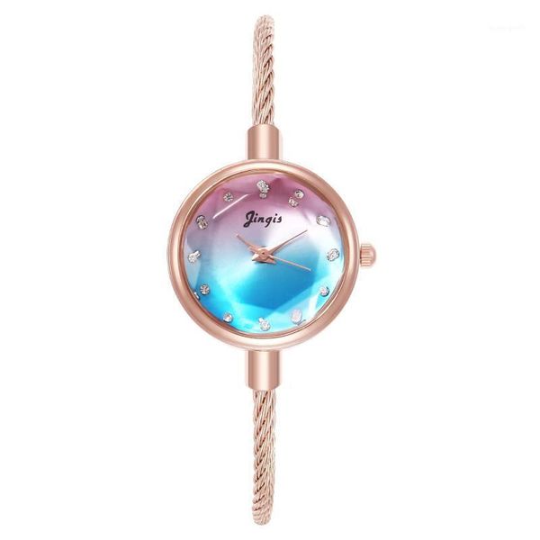 

wristwatches luxury women bracelet watch colorful rhinestone ladies bangle wrist rose gold quartz watches female clock relogio feminino, Slivery;brown