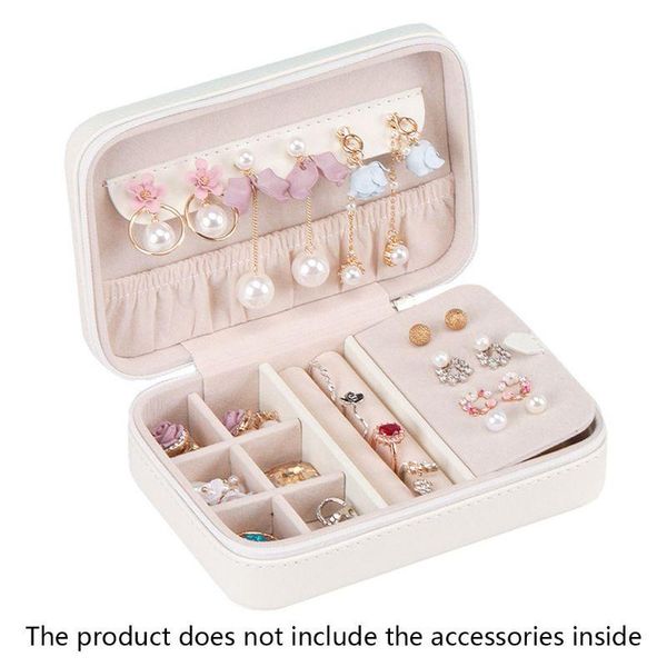 

jewelry pouches, bags m3gf women girls multi-function simple pu leather box protable travel earrings ring necklace storage case jewellery, Pink;blue