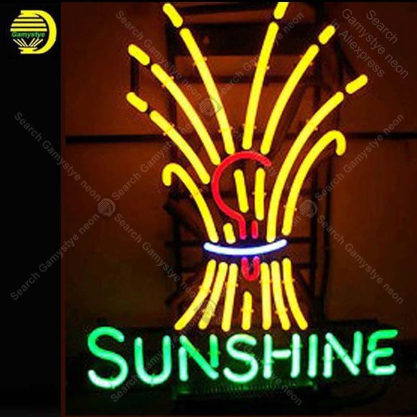 

other lighting bulbs & tubes sunshine logo neon light sign lamp real glass tube beer bar pub store display handcraft iconic personalized