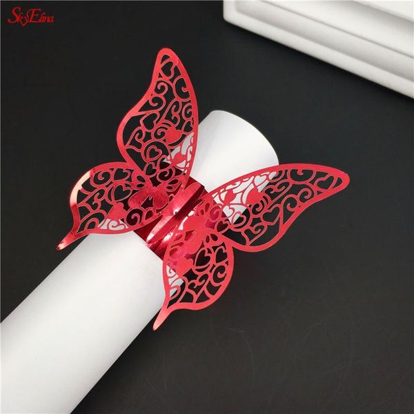 

greeting cards 50pcs 100pcs butterfly paper napkin ring chairs buckles wedding event decoration crafts bows holder handmade party supplies 5