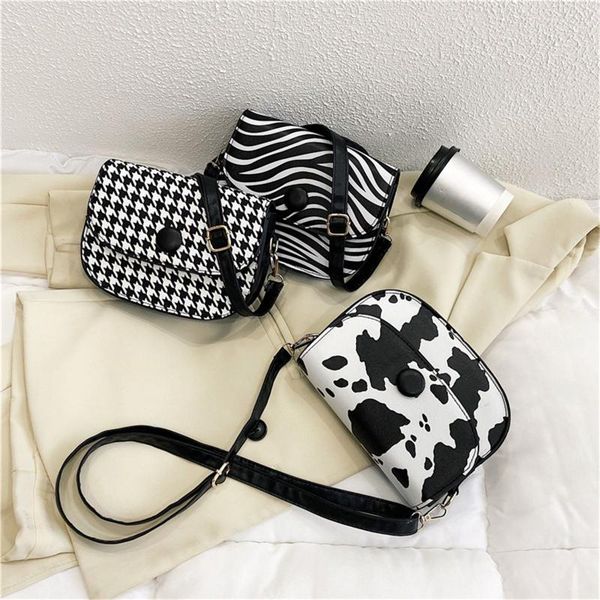 

waist bags animal pattern print pu shoulder messenger bag vintage ladies small purse handbags casual all-match women square bolsa