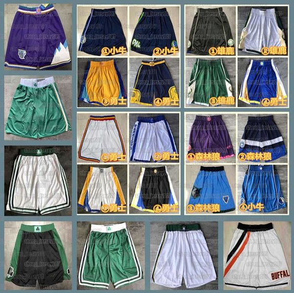 

mens 2021 team blazers basketball shorts mavericks nuggets heat stitched pocket short los angeles lakers sweatpants, Black