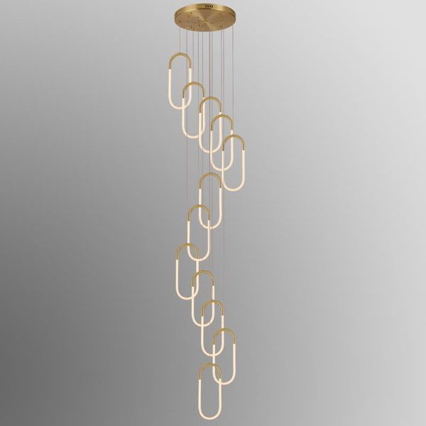 

pendant lamps fanpinfando gold medern lights modern design hall spiral staircase hanging lamp loft indoor lighting
