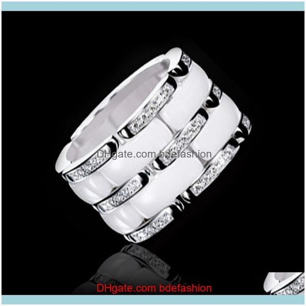 

cluster rings jewelrystar man woman strap-style ceramic index finger ring couple stainless steel punk street drop delivery 2021 cpiaq, Golden;silver