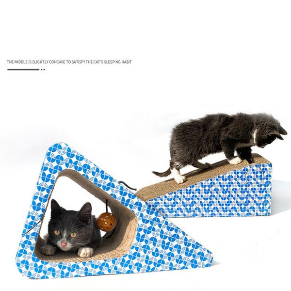 

cat toys cats cardboard scratch board scratcher toy pad grinding nails interactive protecting furniture corrugated paper
