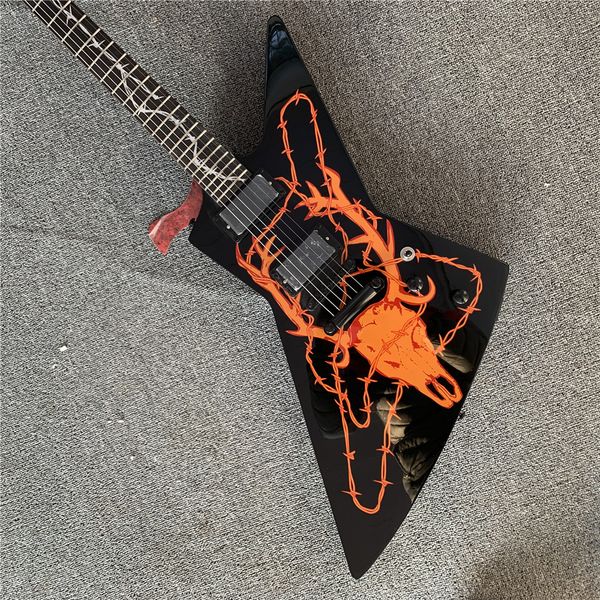 

electric guitar, james hetfield elk skull, quality guitar guitars