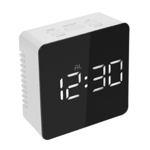 

desk & table clocks 2021 ts-s70 multifunctional digital led alarm clock with temperature snooze square shape mirror 2 light luminescence lev